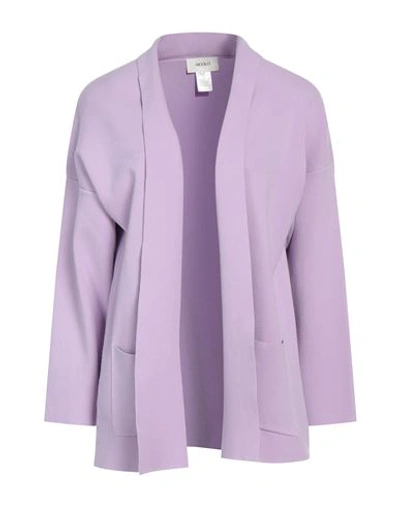 Vicolo Woman Cardigan Lilac Size Onesize Viscose, Polyester In Purple