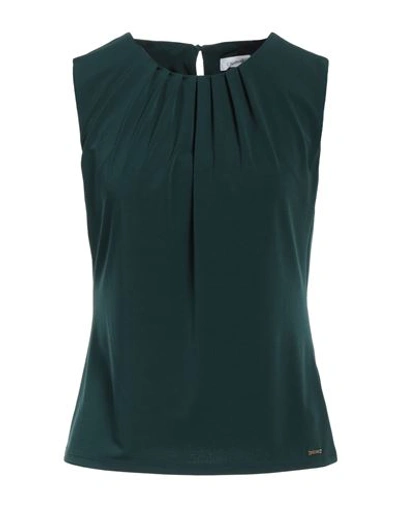 Calvin Klein Woman Top Deep Jade Size S Polyester, Elastane In Green