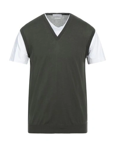 Daniele Fiesoli Man Sweater Military Green Size Xl Cotton In Green