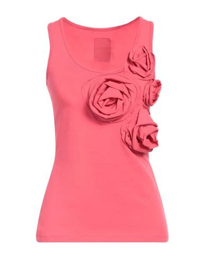 Rose A Pois Rosé A Pois Woman Tank Top Coral Size 10 Cotton, Elastane In Red