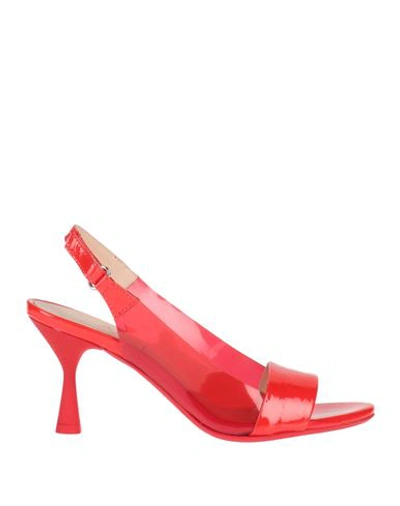 Agl Attilio Giusti Leombruni Agl Woman Sandals Red Size 10 Leather, Plastic