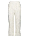 Shirtaporter Woman Pants Cream Size 8 Cotton, Viscose, Polyamide In White