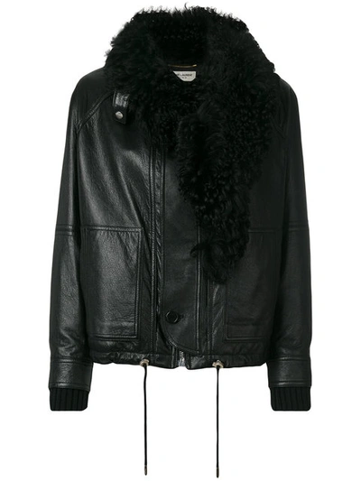 Saint Laurent Fur-trim Jacket In Black