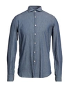 Alessandro Gherardi Man Shirt Blue Size 15 ¾ Cotton In Blue