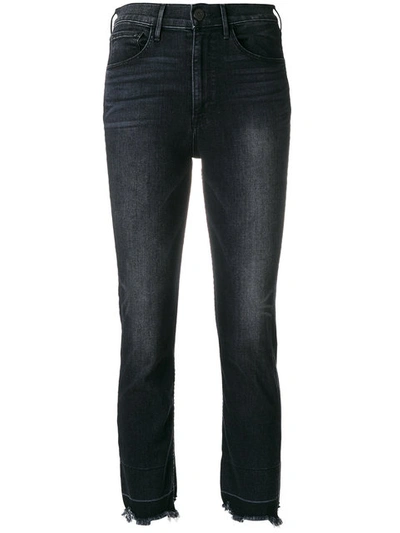 3x1 Frayed Hem Cropped Jeans In Grey