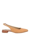 MARIAN MARIAN WOMAN BALLET FLATS TAN SIZE 8 LEATHER