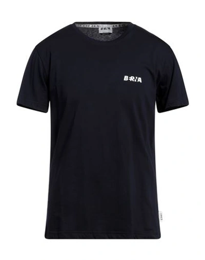Berna Man T-shirt Navy Blue Size Xxl Cotton In Black
