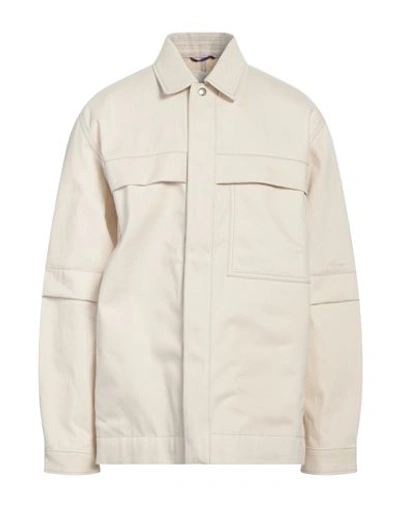 Oamc Man Shirt Ivory Size L Organic Cotton, Calfskin In White
