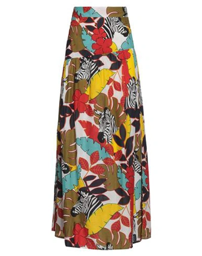 Connor & Blake Woman Maxi Skirt Military Green Size S Cotton