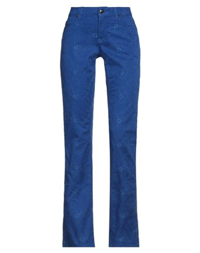 Roy Rogers Roÿ Roger's Woman Pants Blue Size 32 Cotton, Elastane