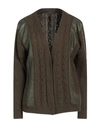 MANILA GRACE MANILA GRACE WOMAN CARDIGAN MILITARY GREEN SIZE L POLYAMIDE, WOOL, VISCOSE, CASHMERE, POLYESTER