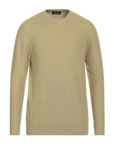 Drumohr Man Sweater Sage Green Size 44 Cotton In Yellow