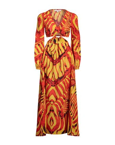 Connor & Blake Woman Maxi Dress Orange Size L Cotton