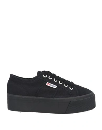 Superga Woman Sneakers Black Size 8 Textile Fibers