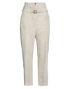 Masnada Woman Pants Beige Size 8 Linen, Viscose, Elastane In Beige