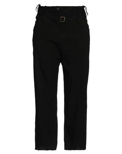 Masnada Woman Pants Black Size 4 Linen, Viscose, Elastane In Black