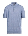 Drumohr Man Sweater Blue Size 44 Linen, Cotton