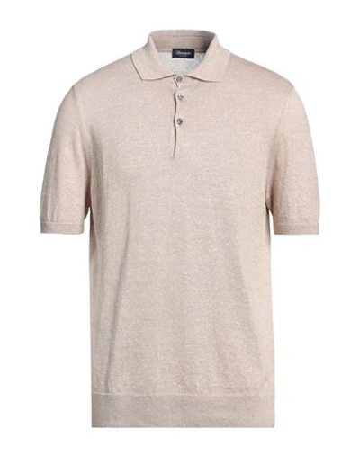 Drumohr Man Sweater Beige Size 44 Linen, Cotton In Beige