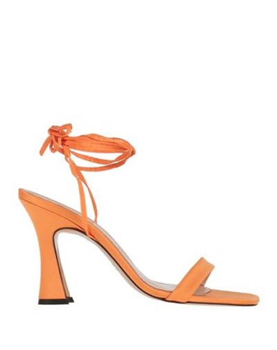 Bianca Di Woman Sandals Orange Size 10 Textile Fibers