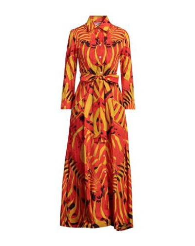 Connor & Blake Woman Maxi Dress Ocher Size L Cotton In Yellow