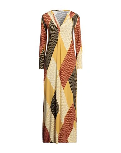 Siyu Woman Maxi Dress Ocher Size 4 Polyamide, Elastane In Yellow