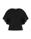 Rose A Pois Rosé A Pois Woman T-shirt Black Size 12 Cotton, Elastane