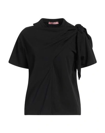 Rose A Pois Rosé A Pois Woman T-shirt Black Size 10 Cotton, Elastane