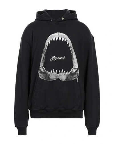 Represent Shark Jaws Hooded Cotton Sweatshirt In Black
