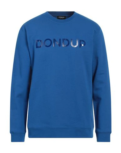 Dondup Man Sweatshirt Bright Blue Size Xxl Cotton, Elastane