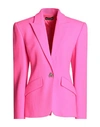 David Koma Woman Blazer Fuchsia Size 6 Wool, Polyamide, Elastane In Pink