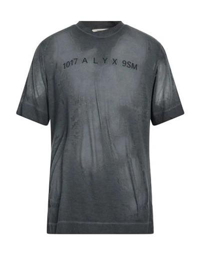 Alyx 1017  9sm Man T-shirt Lead Size L Cotton, Polyester In Black