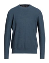 Drumohr Man Sweater Slate Blue Size 40 Cotton