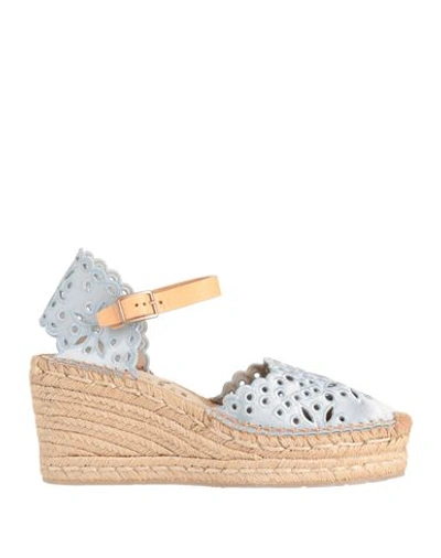 Pedro Garcia Pedro García Woman Espadrilles Sky Blue Size 7 Textile Fibers, Leather