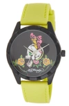 I Touch X Ed Hardy Silicone Strap Watch, 40mm In Matte Neon Lime