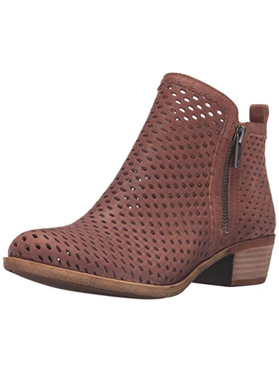 Lucky Brand Basel3 Womens Solid Leather Booties In Brown