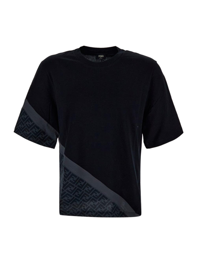 Fendi T-shirt In Black,charcoal,black