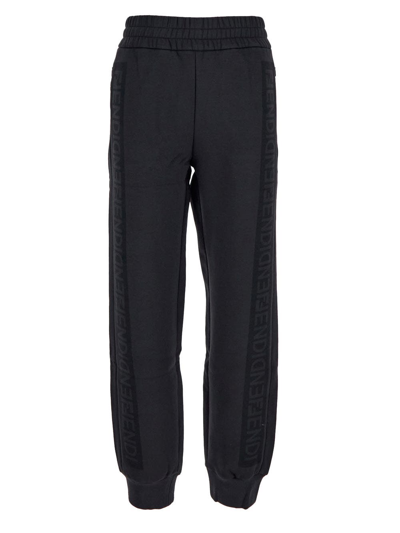 Fendi Cotton-blend Jogger Pants In Grey