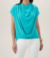 TRINA TURK ODILIA TOP IN TRANQUIL TURQUOISE