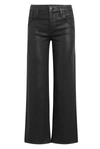 Hudson Women's Rosie High-rise Wide Leg Ankle Jean In Coated Black In Black