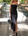SKY TO MOON ALL THE GLAM STRAPLESS DRESS IN BLACK