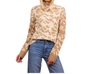 CENTRAL PARK WEST LOLA ANIMAL T-NECK TOP IN CAMEL
