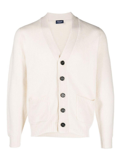 Drumohr V-neck Cardigan In White