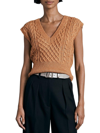 Rag & Bone Elizabeth Cropped Cable-knit Wool, Cotton And Alpaca-blend Vest In Brown