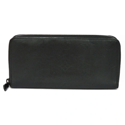 Pre-owned Louis Vuitton Portefeuille Zippy Leather Wallet () In Black