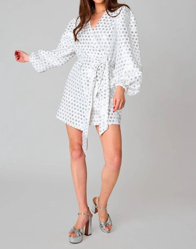 Buddylove Adeline Sequin Wrap Dress In Starlet In White
