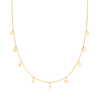 Canaria Fine Jewelry Canaria Italian 10kt Yellow Gold Mini Star Station Necklace In Multi