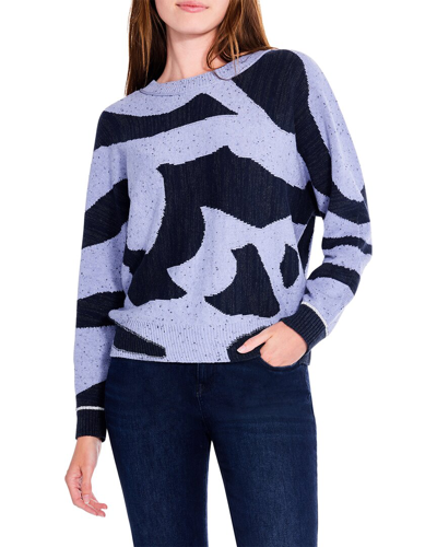 Nic + Zoe Dusk Days Intarsia Cardigan In Blue Multi