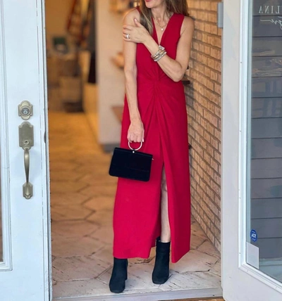 Clara Sunwoo Center Slit Maxi Dress In Red