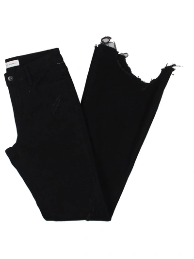 Flying Monkey Womens High Rise Destroyed Flare Jeans In Black
