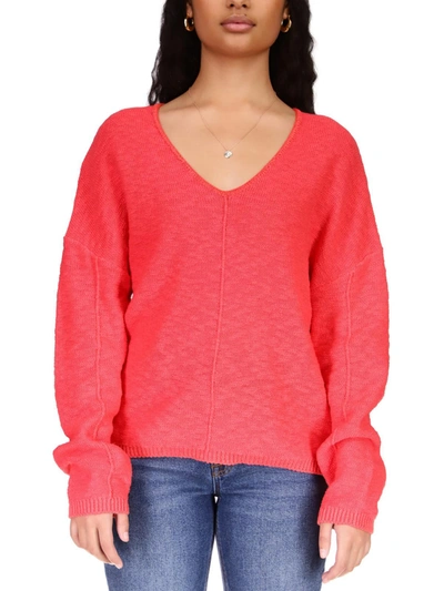 Sanctuary Keep It Chill Womens Knit V-neck Pullover Sweater In Multi